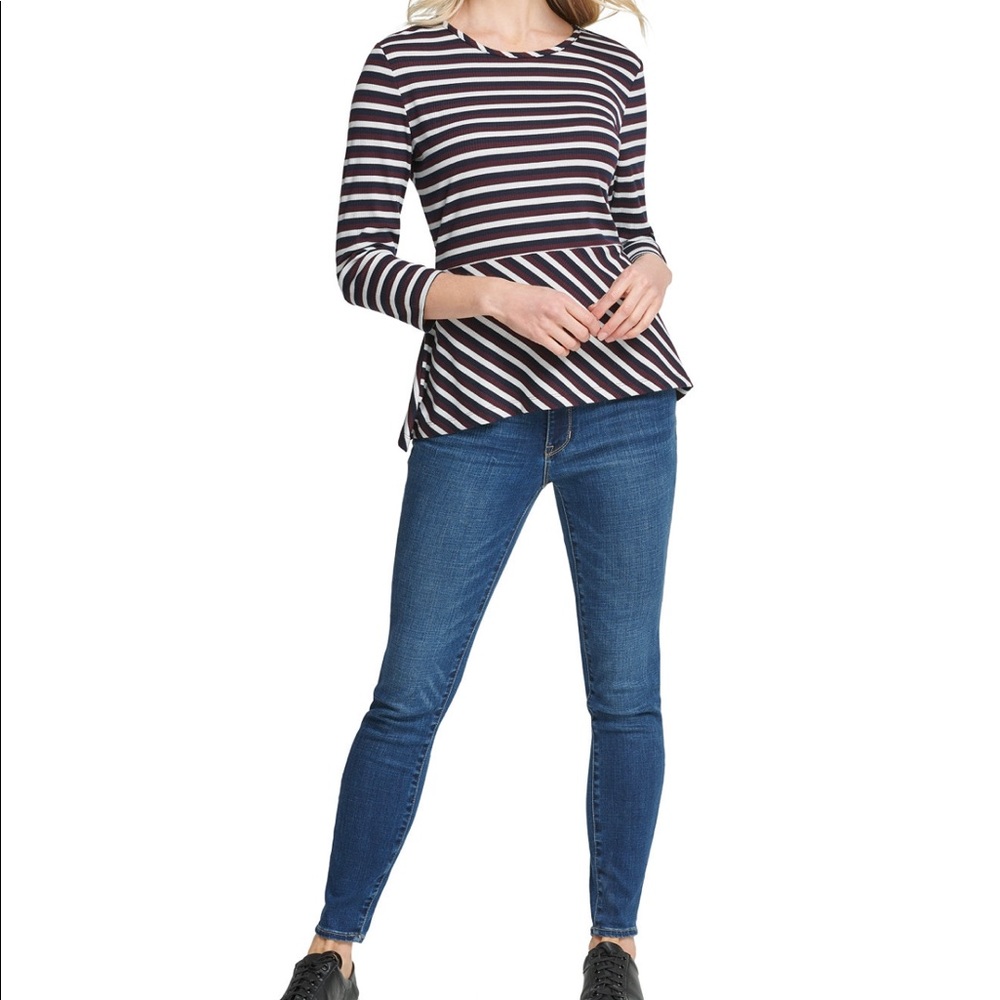 •NWOT•DKNY Multicolored Striped Top